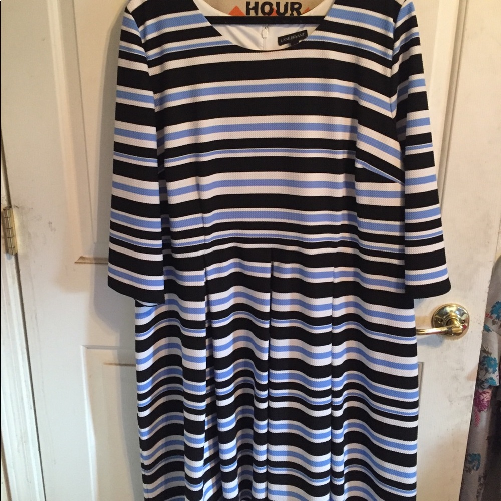 Striped Blue White Dress Lane Bryant Size 28